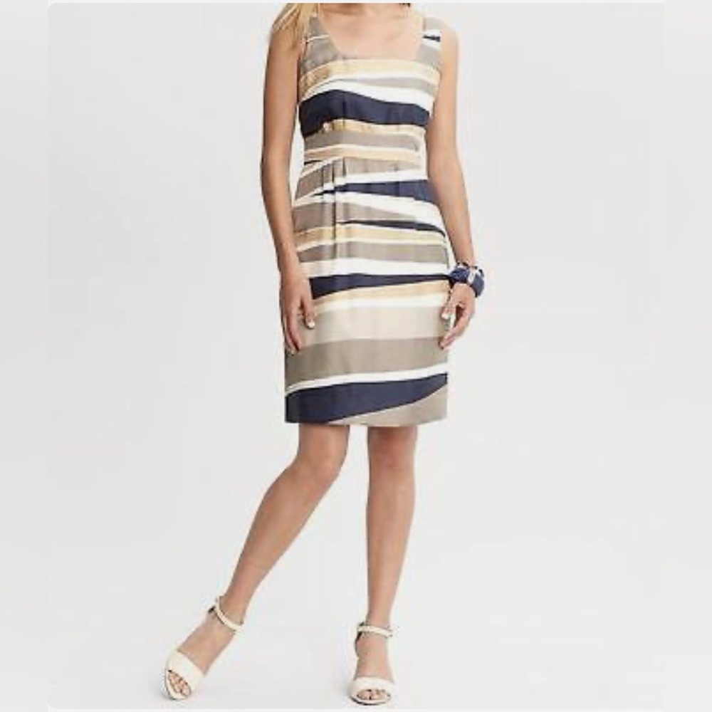Banana Republic Abstract Print Silk Sheath